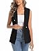 IDEALSANXUN Vests for Women 2025 Trendy Sleeveless Blazer Suit Jackets Casual Lightweight Spring Summer Blazers Fashion Dressy Vest Tops, Black, M