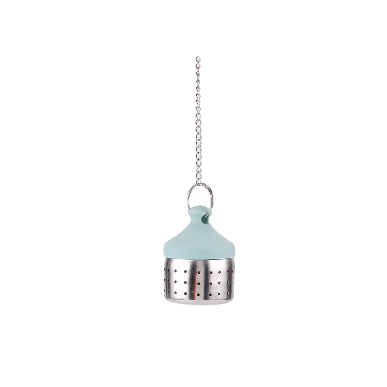 Colador de té creativo con cadena de filtro de té para fugas de té, simple para el hogar, vida en casa, silicona para fugas de té