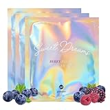 glowiest Sweet Dreams Berry Plump Collagen Mask Set of 3, Lifting & Hydrating Face Collagen Jelly Mask, 79% Collagen, Elastin, Hyaluronic Acids, Polyglutamic Acid, Peptides, Korean Skincare