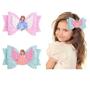 Sequin Hair Clips – 2 Pieces 3.3 Inch Handmade Colorful Princess Glitter Hair Accessories with Clips, Christmas Gifts for Girls and Women