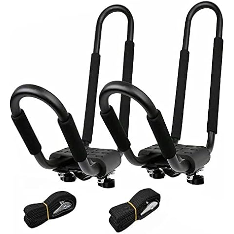 Aeike 1 Pair Kayak Roof Rack Kayak Canoe Boat Surfboard Roof Top Mount Rack for Car SUV Truck Crossbars Cover