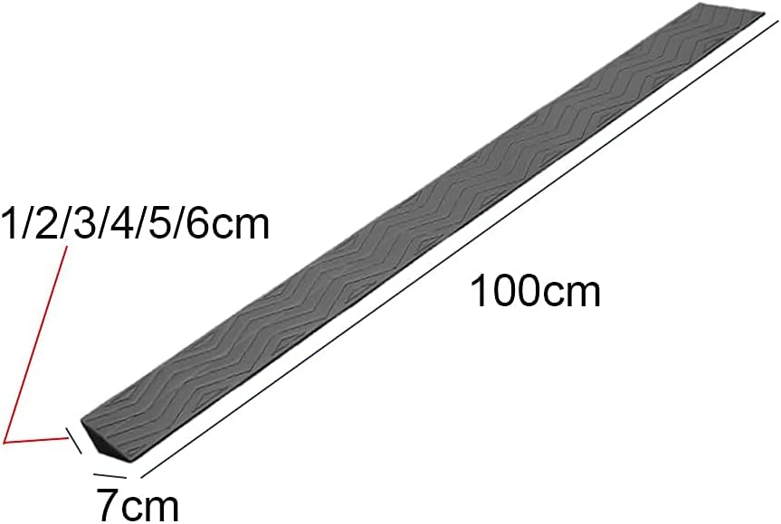 1-6Cm Rise Indoor Step Ramps Vacuum Robot Plastic Wheelchair Threshold Ramps for Car Bike Lawn Mower Cart Garage Warehouse/100X8X2Cm(39.4X3.2X0.8inch)