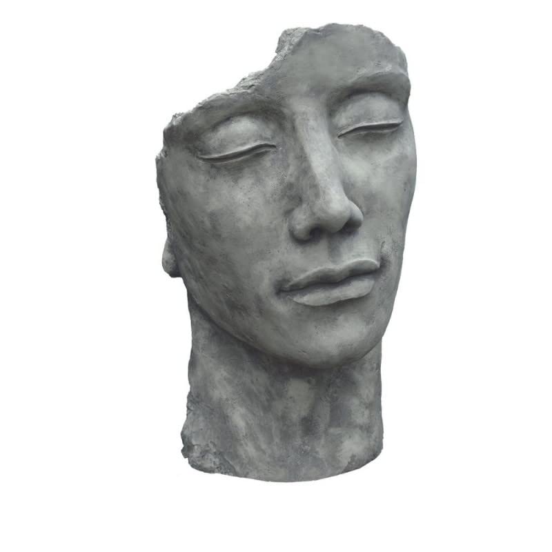 Jardinex Statue Visage Homme extérieur Petit Format - Gris Beton 53 cm