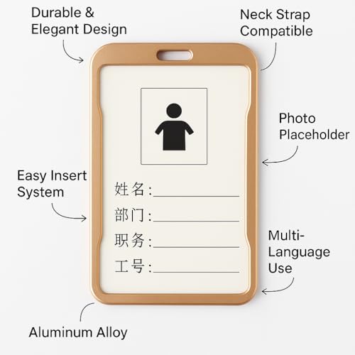Image of Canoff i Cards-Natural Hard Metal (Aluminum Alloy) ID Card Holder /Badge with Scratch Guard for Office ID Card (Vertical) C,B,G,BL-Multicolor Pack of 4pc.
