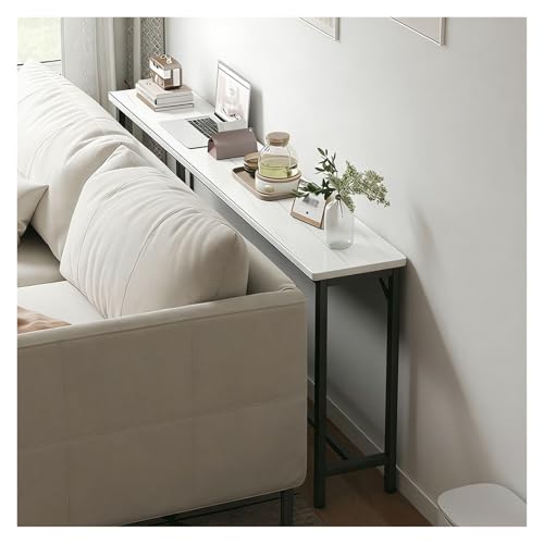 Mesa de sofá delgada con estantes estables para almacenamiento vertical 2