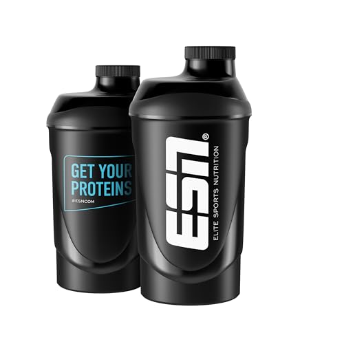 ESN Shaker, Get Your Proteins, Blau 600 ml, auslaufsicher, mit Messskala zum einfachen Dosieren, frei von BPA & DEHP