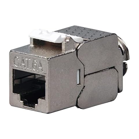 BIGtec 24 Stück Keystone Modul CAT6a Jack Adapter geschirmt werkzeuglos Snap In Montage CAT.6a 500Mhz 10GBit/s Ethernet Verlegekabel Patchkabel Kabel thumbnail