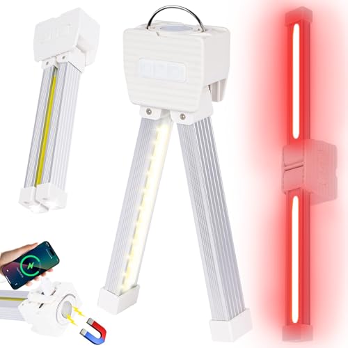 Image of Gym Lamp, Gym Lighting for Posing, Magnetic Photography Light, Gift for Women /Men, 180 Rotate Foldable with Hang Hook Camping Lamp, USB LED Handheld Flashlight-White