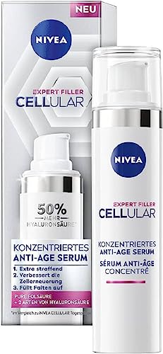 Nivea Cellular Expert Filler Concentrated Anti-Age Serum (40 ml), Anti-Wrinkle Serum with Hyaluronic and Folic Acid