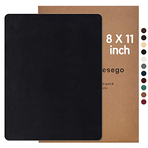 Numola Leather Repair Patch Kit, Self-Adhesive Sticker for Leather and Vinyl Repair, First Aid Kit for Furniture, Sofas, Couch, Car Seat, Belts, Handbags, Jackets - 8 × 11inch (Black)