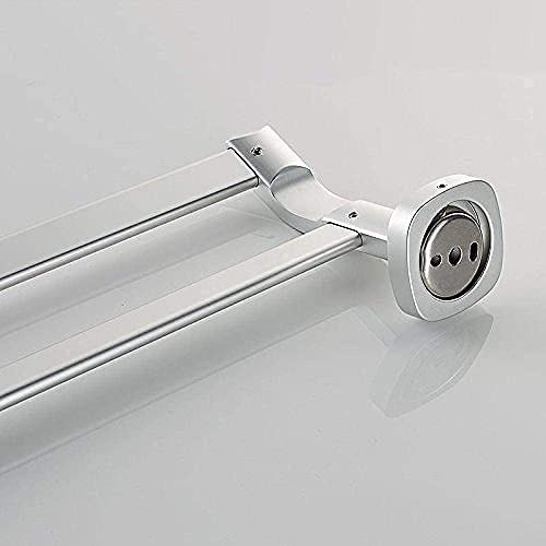 Double barre de serviette avec étagère murale pour accessoires bain - 4