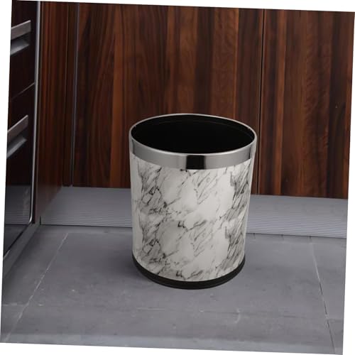 Caneca de basuras con diseño mármol blanco para baño y cocina miniatura 4