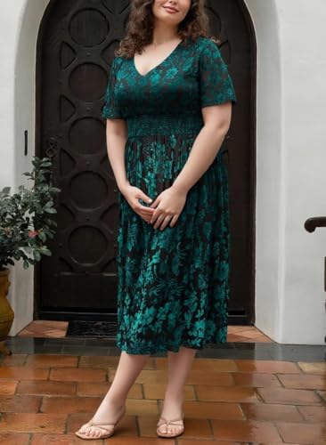 Image of TIYOMI Plus Size Velvet Dress for Women Formal Cocktail Satin Dresses for Wedding Guest XL-5XL (14W-28W)