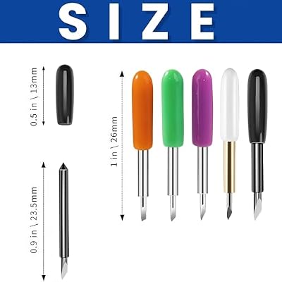 HOOFULL 55 PCS Replacement Plotter Blades Compatible with Cricut Machines for Explore Air/Maker/Expression, Include 2 PCS Tweezers, Golden Fine Point, Black Deep, Thin/Standard/Deep Cutting Blades