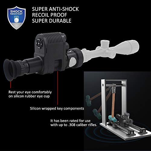 Upgraded Megaorei3 720p HD Digital Night Vision Scope Video Record Camcorder Monocular Clip on Attachment with Built-in 850nm Infrared IR Flashlight and 1.3inch Display for Rifle Hunting Recoil Proof - Thumbnail 5
