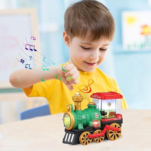 Image of Mashes Bump and Go Action Mist Spraying Electric Steam Engine - The Locomotive Train Toy for Kids with LED Lights, Realistic Engine Sound and Running Train (Smoke Boogy)