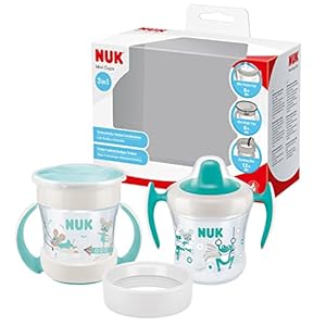 NUK Mini Cups 3-in-1 Trinklernbecherset Türkis 2 Stück