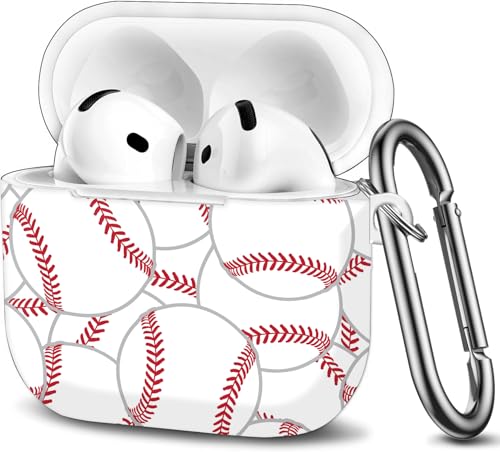 AirPods 4th Gen Shockproof Case with Keychain - Baseball