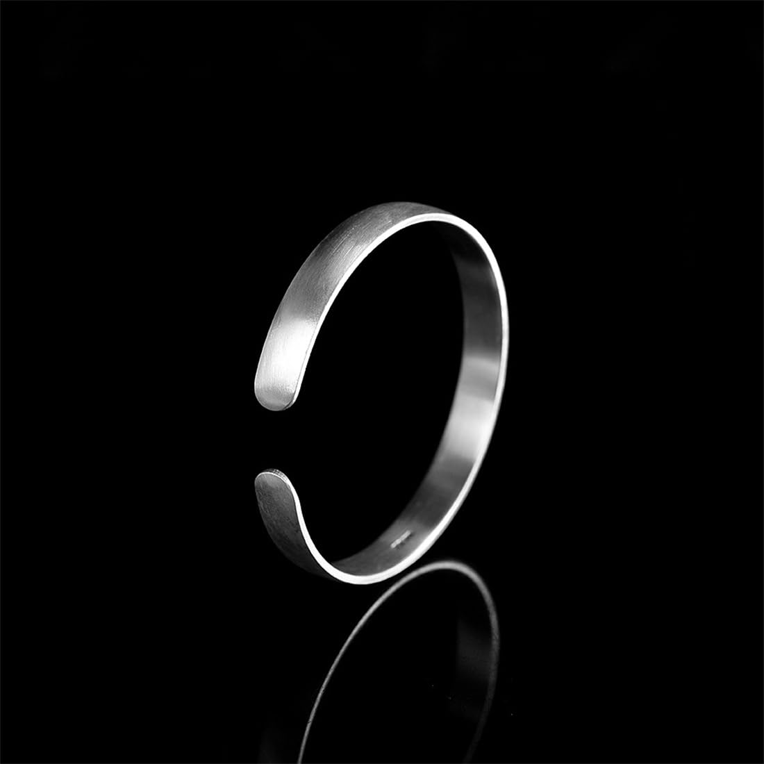 S999 Bracciale in Argento Con Incisione Del Fiore Di Loto, Bracciale Semplice Di Moda