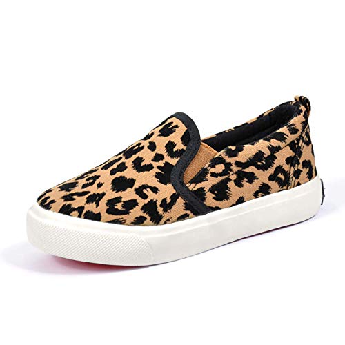 Fashionme Toddler Boy's Girl's Cute Leopard Shoes Stylish, Kids Casual Canvas Sneakers For Girls Casual Slip-On Running Walking Shoes Sneaker Loafer Flats #TOP1