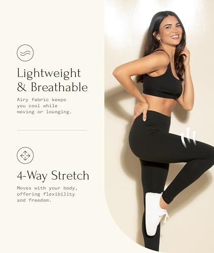 Felina Velvety Super Soft Lightweight Leggings 2 Pack - Yoga Pants, Workout Clothes