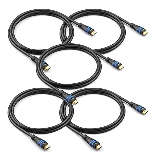 Câble HDMI 8K BlueRigger de 0,9 m par lot de 5 pour connexion eARC et vidéo 60Hz