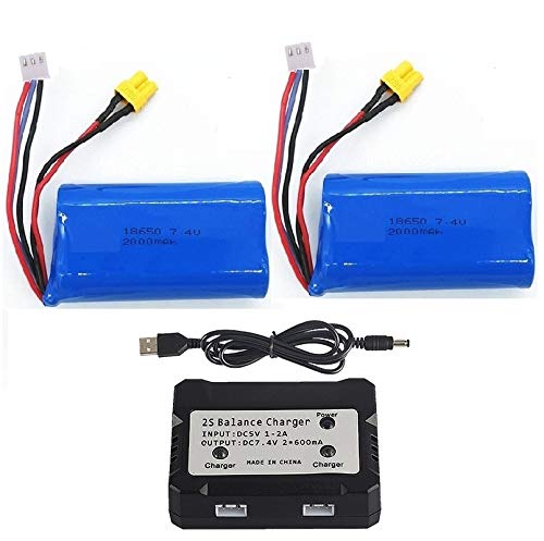 Batterie LiPo 7.4V 2000mAh 2S Avec Connecteur XT30 - Pour Modèles HUINA 580, 550 Et Autres RC - Neuf