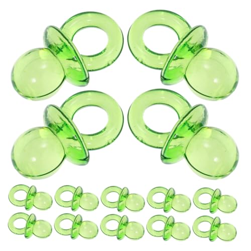 Gogogmee 50 Piezas Shower Mini Chupetes Decorativos de Acrílico Transparente Verde para Recuerdos y Niña