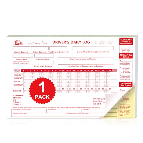 Driver's Daily Log Driver Time Record Book Trucker Log Sheets Daily Recap Journal Daily Checklist Carbonless Driving Notepad Driver's Daily Log Book 5.5×8.5 inch 35 Sets of Per Book for Truckers…