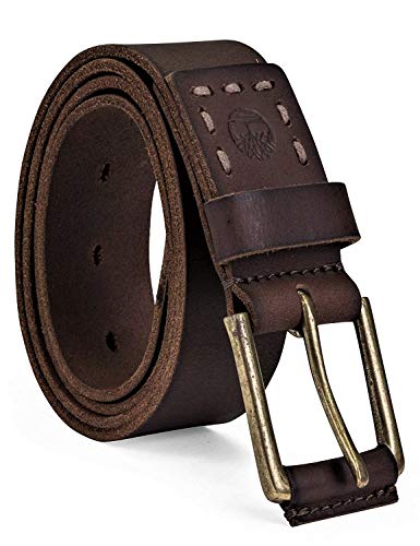 Timberland Men's Casual 40MM Pull Up Genuine Leather Jean Belt DK Brown W36