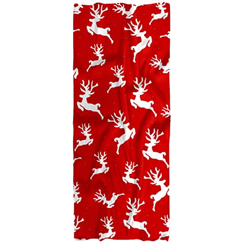 Écharpe légère femme motif cerf et châle automne hiver rouge