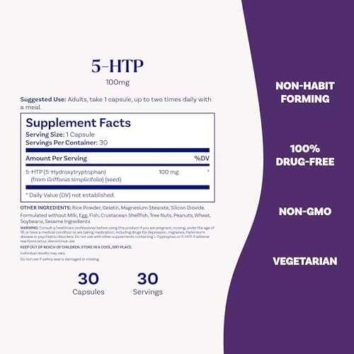 Natrol 5-HTP 100 mg, for a Balanced Mood, 30 Capsules - image 6