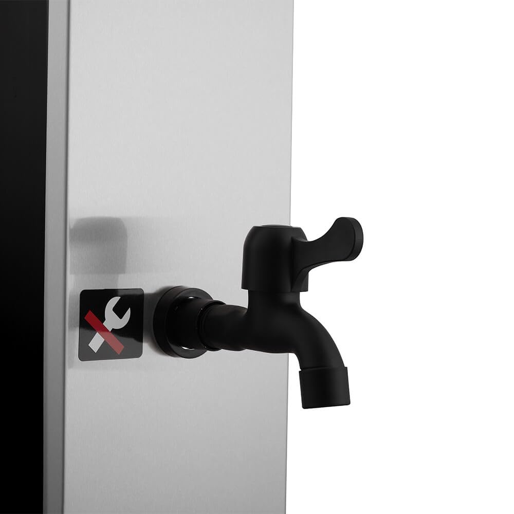 Home Deluxe - Douche Solaire Olymp - Réservoir d'eau de 40 l, Douche de Pied intégrée, PVC, Nickel brossé/Noir, Montage Facile I Douche de Jardin Douche extérieure Douche Solaire Jardin Douche