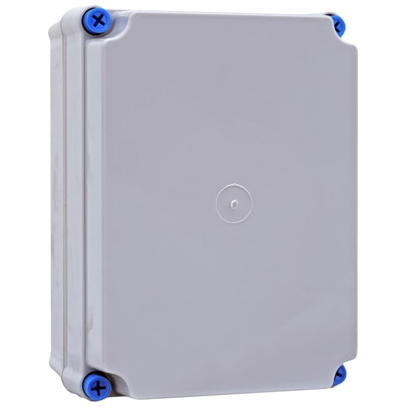 Waterproof IP67 Plastic Junction Box, Non-Transparent Solar Enclosure with Blue Screws, Electronic Project Housing, 180x130x100mm (PLAIN)-image-18