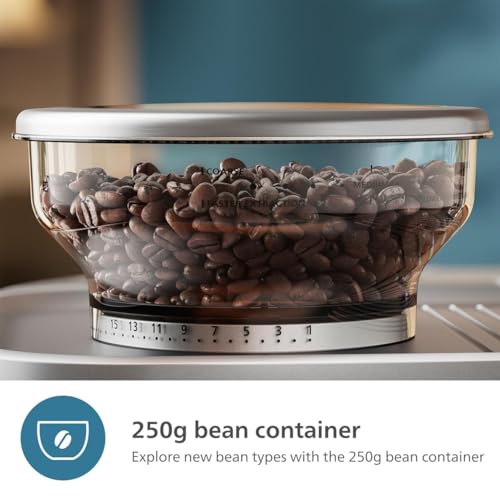 PHILIPS Barista Brew Semi Automatic Espresso Machine - Single & Double Espresso + Americano Button, 250g Bean Container, Intuitive Guidance, Calibrated Tamping, Metal Silver (PSA3218/01) - Thumbnail 5