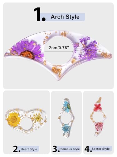 4-Pieces-Dried-Flower-Resin-Book-Page-Holder-Transparent-Thumb-Ring-Page-Holder-Handmade-Personalized-Flower-Resin-Bookmark-Reading-Accessories-Gift-for-Teachers-Book-Lovers-Colorful-B