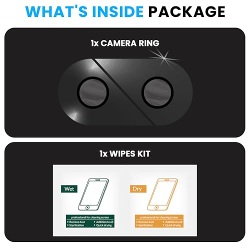 Image of FIRST MART Black Camera Ring Guard Protector for Poco F7 | Tempered Glass with Metal Alloy Rings, HD Clear, Scratch Resistant, Case-Friendly | Pack of 1