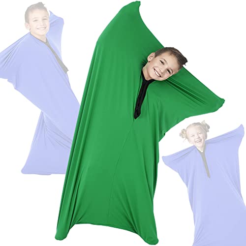 Image of OUTREE Sensory Sock for Kids, Medium,6-9 Years,47''x27'',Good for Height:3'7'' - 4'3'',Full Body Sock Provides Deep Pressure Input, Sensory Toys for Autistic Children with A Carrying Bag,Green