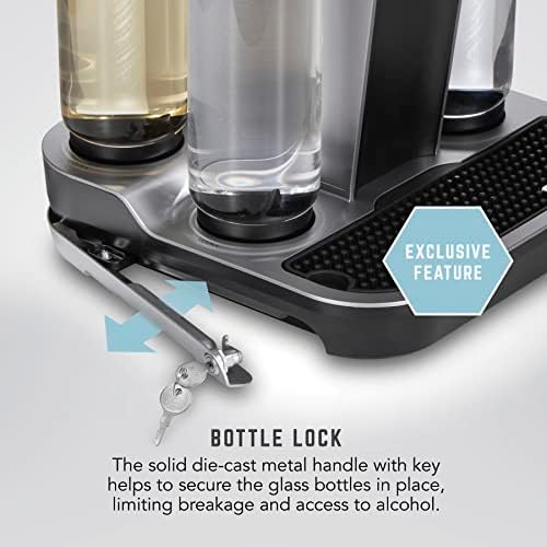 Bartesian Professional Cocktail Machine and Margarita Maker - High Capacity Bar Cocktail Mixer with 5 Premium Glass Bottles for Parties and Entertaining - Push-Button Technology and Easy Clean Design - 5