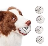 FOFOS Dog Balls Chew Toys Tennis Ball for Aggressive Chewers Teething Molar Toys Water Toy Interactive Fetch Balls Gift Set for Large Medium Dog and Puppies (4 Pack-White)