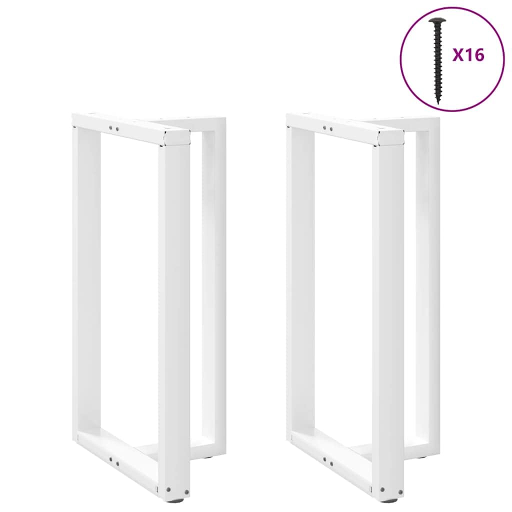 Mesa de bar patas en forma de T, 2 unidades, blanco, 60 x 35 x (100-101) cm, acero con recubrimiento en polvo, patas de mesa de metal ajustables para mesas de pie, muebles