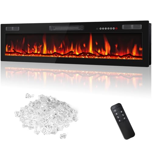 72-Inch Electric Fireplace with Remote & Touch Screen