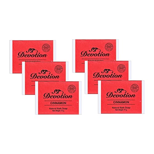 Image of Devotion Cinnamon Natural Bath Soap - Pack of 6 (75g Each) | Nourishing & Soothing for All Skin Types