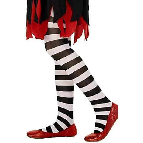 Smiffys Children's Tights, Black & White Cover