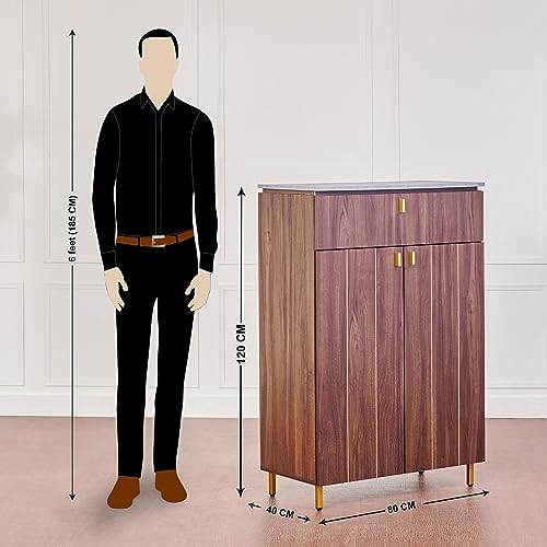 Image of Home Centre Roger 15 Pair Shoe Rack - Brown
