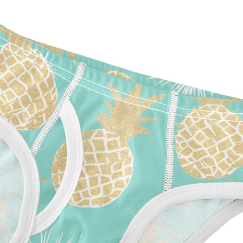 KLL Gold Glitter Pineapples Mint Toddler Boys' Comfort Underwear Briefs Breathable Undies4