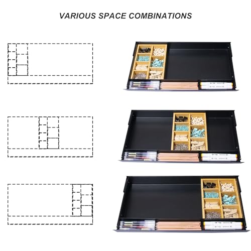 Gaxomo Large Under Desk Mounted Sliding Drawer with Bamboo Tray and 60 Degree Tilt Panel to Pull Out, 30'' Long & 13'' deep Large Storage Organizer for Sit Stand Workstation by Gaxomo - Image 4