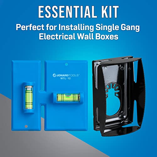 Jonard Tools Ebw-412 Electrical Box Cutting Kit, Single Gang With Wall Template Leveler & Electrical Box Cutter Attachment #TOP1