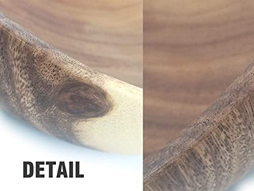 Weigeer Acacia Wooden Salad Serving Bowl Solid Wood Hand-Carved Bowl Fruit Bowl 9.5 #TOP6