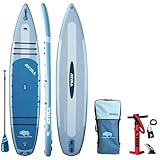Atoll Inflatable Stand Up Paddle Board | Extra Wide SUP for Adults, Fishing, Touring & All-Around Adventure | Stable Paddle Board with Accessories (Aqua Blue, 12.6 Feet)